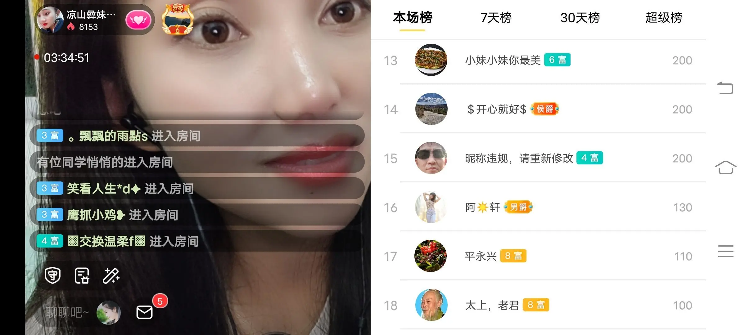 凉山彝妹的主播照片