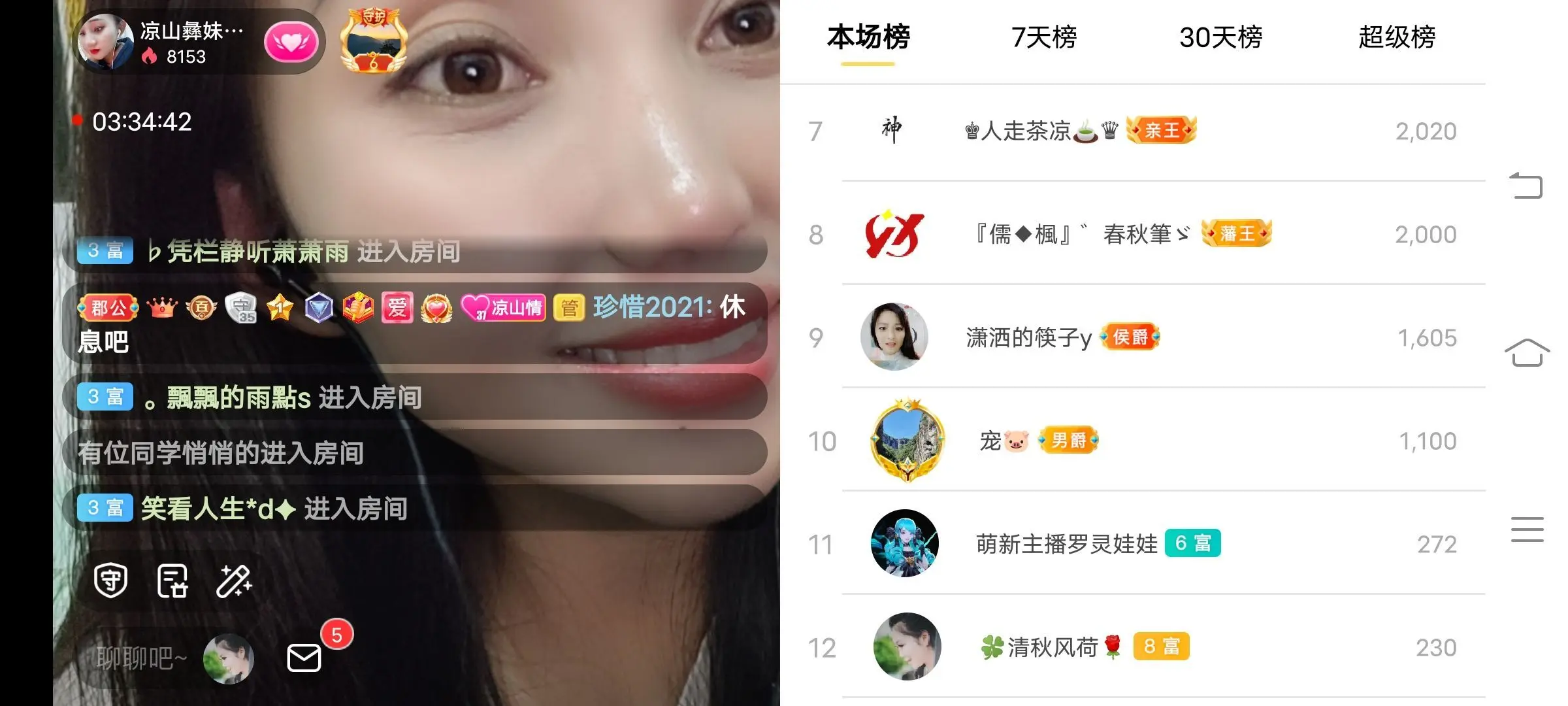 凉山彝妹的主播照片